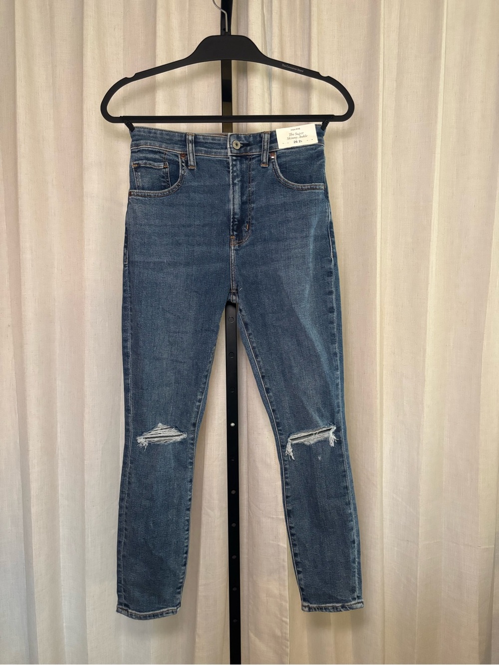 Abercrombie & Fitch Distressed Skinny Jeans - Blue Wash